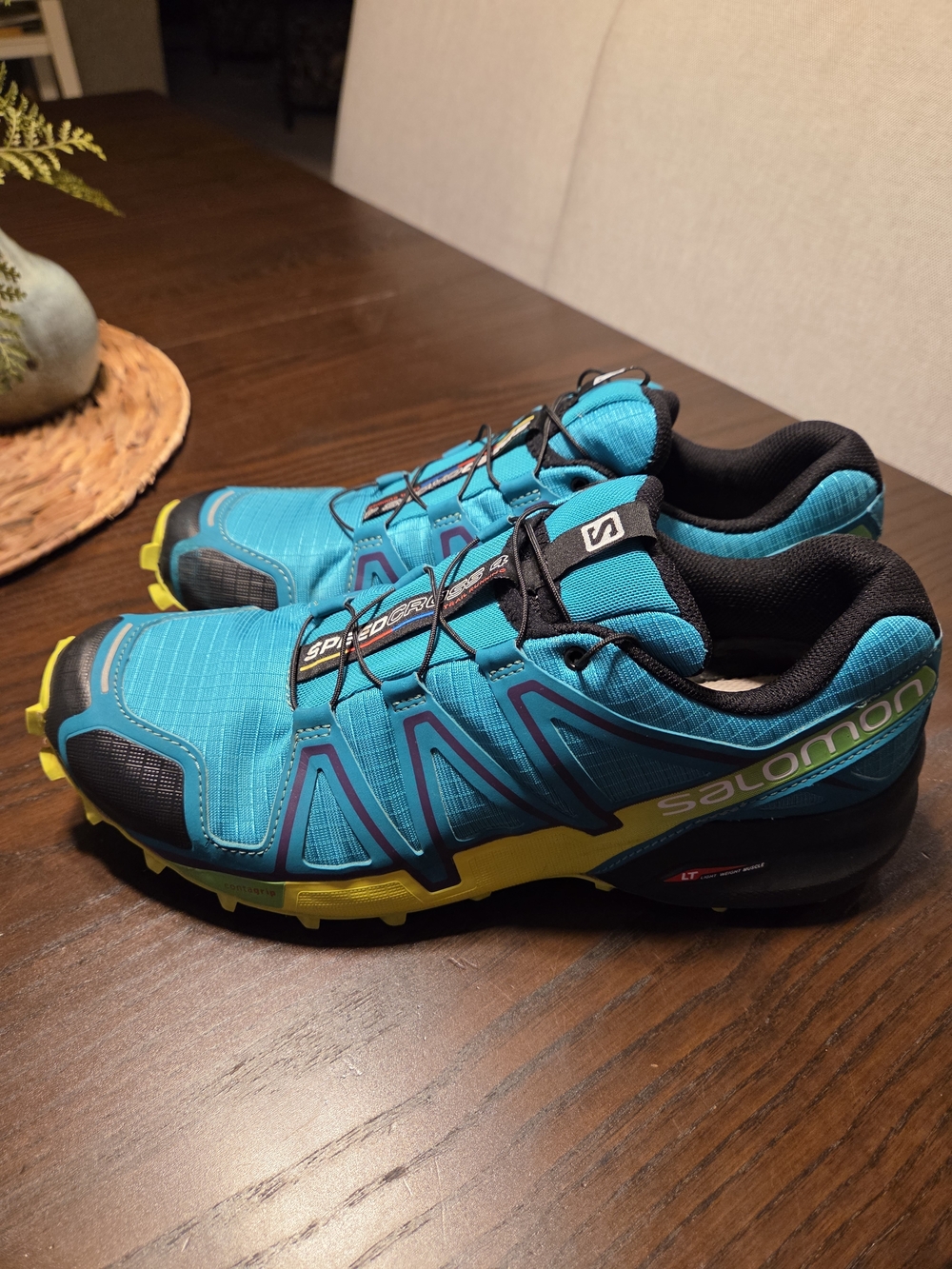 Salomon Speedcross 4 Women's Trail Running Shoes Size 11 Teal/Lime Hiking - Picture 4 of 10